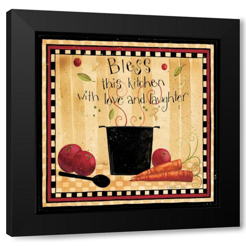 Bless This Kitchen Black Modern Wood Framed Art Print with Double Matting by DiPaolo, Dan