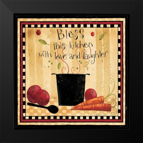 Bless This Kitchen Black Modern Wood Framed Art Print by DiPaolo, Dan