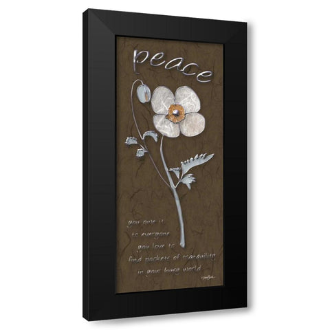 Peace Poppy Black Modern Wood Framed Art Print with Double Matting by Stimson, Diane