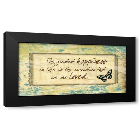 Happiness Butterfly Black Modern Wood Framed Art Print by Stimson, Diane