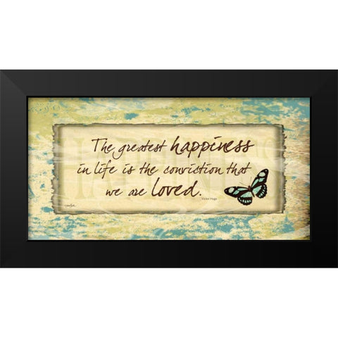 Happiness Butterfly Black Modern Wood Framed Art Print by Stimson, Diane