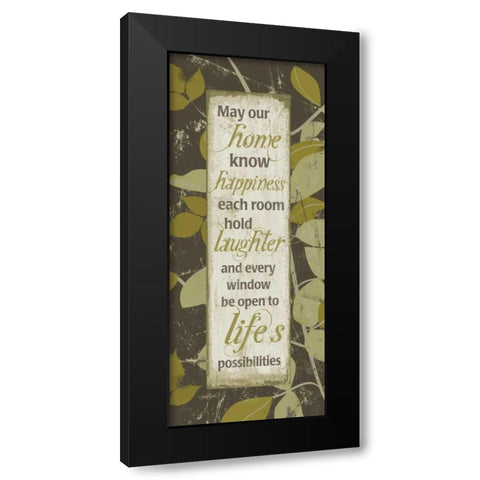 Leafy Panel 1 Black Modern Wood Framed Art Print with Double Matting by Stimson, Diane
