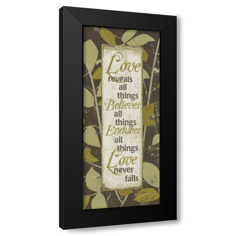 Leafy Panel 2 Black Modern Wood Framed Art Print with Double Matting by Stimson, Diane