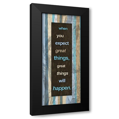 Striped Blues 2 Black Modern Wood Framed Art Print with Double Matting by Stimson, Diane
