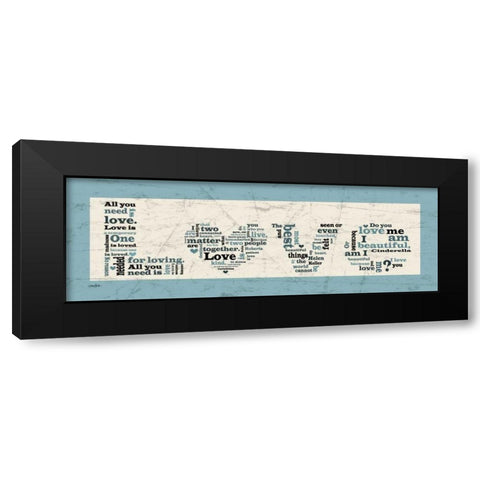 Aqua Love Black Modern Wood Framed Art Print by Stimson, Diane