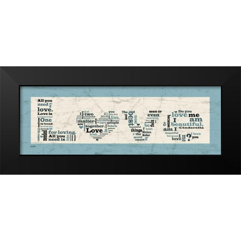 Aqua Love Black Modern Wood Framed Art Print by Stimson, Diane