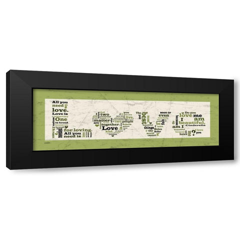 Green Love Black Modern Wood Framed Art Print with Double Matting by Stimson, Diane