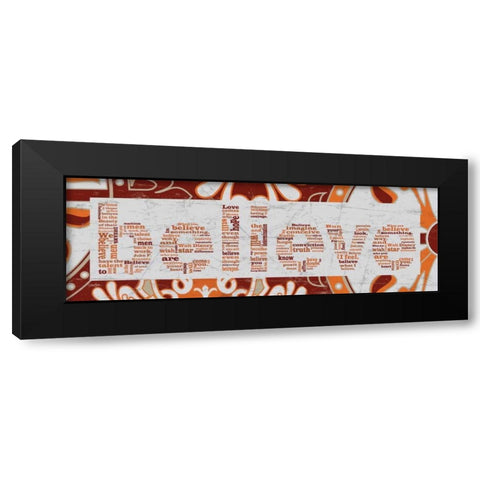 Red Patten Believe Black Modern Wood Framed Art Print with Double Matting by Stimson, Diane