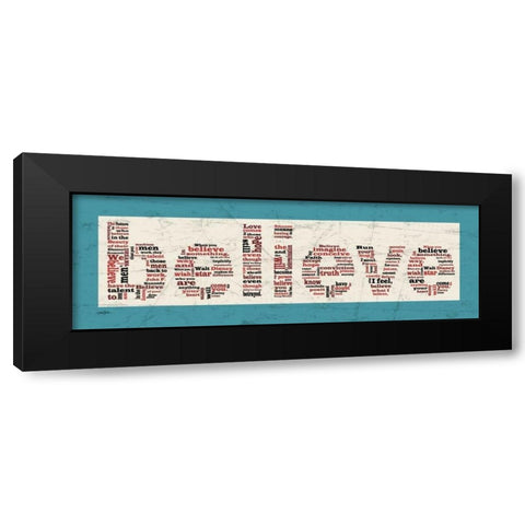 Aqua Believe Black Modern Wood Framed Art Print with Double Matting by Stimson, Diane