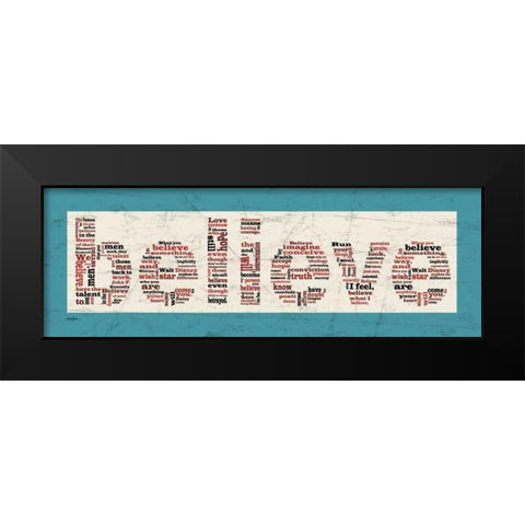 Aqua Believe Black Modern Wood Framed Art Print by Stimson, Diane