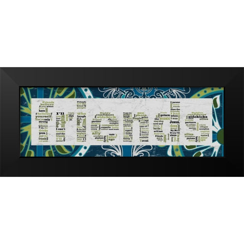 Blue Pattern Friends Black Modern Wood Framed Art Print by Stimson, Diane