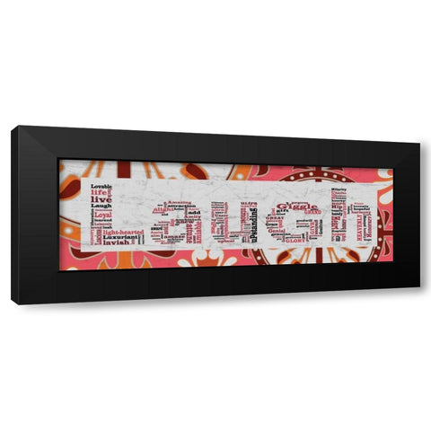 Pink Pattern Laugh Black Modern Wood Framed Art Print with Double Matting by Stimson, Diane