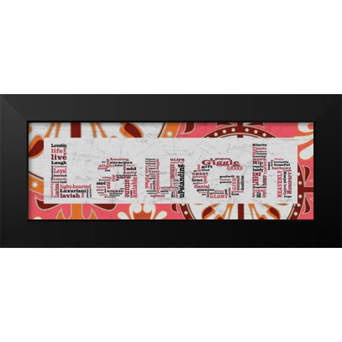 Pink Pattern Laugh Black Modern Wood Framed Art Print by Stimson, Diane