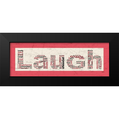 Pink Laugh Black Modern Wood Framed Art Print by Stimson, Diane