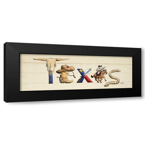 Texas Sign Black Modern Wood Framed Art Print by Stimson, Diane