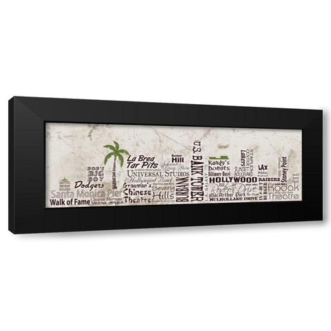 Los Angeles Skyline Black Modern Wood Framed Art Print by Stimson, Diane