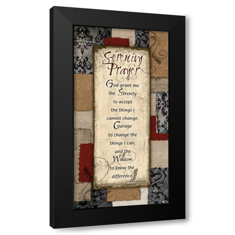 Patchwork Serenity Prayer Spice Black Modern Wood Framed Art Print with Double Matting by Stimson, Diane