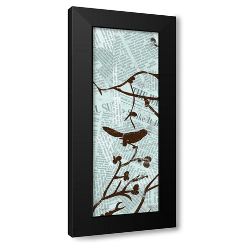 Bird Branches 1 Black Modern Wood Framed Art Print with Double Matting by Stimson, Diane