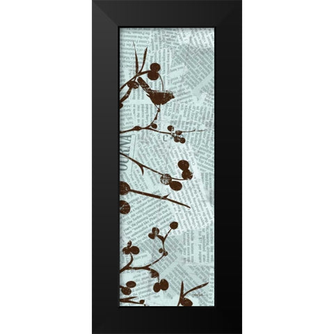 Bird Branches 4 Black Modern Wood Framed Art Print by Stimson, Diane