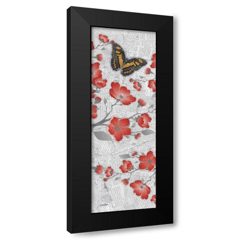 Red Cherry Blossom 3 Black Modern Wood Framed Art Print by Stimson, Diane