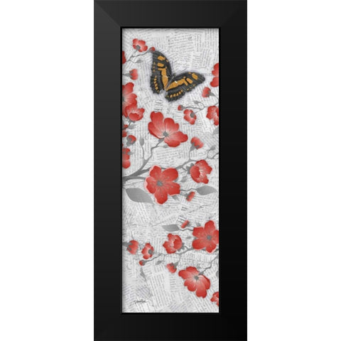 Red Cherry Blossom 3 Black Modern Wood Framed Art Print by Stimson, Diane