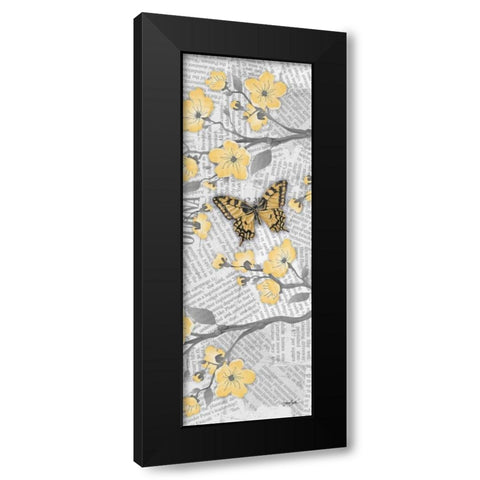 Cherry Blossom Bflies 4 Black Modern Wood Framed Art Print with Double Matting by Stimson, Diane