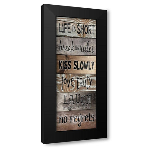 Kiss Plank Black Modern Wood Framed Art Print with Double Matting by Stimson, Diane