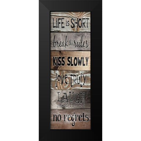 Kiss Plank Black Modern Wood Framed Art Print by Stimson, Diane