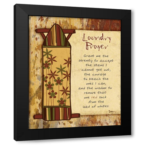 Laundry Prayer Board Black Modern Wood Framed Art Print with Double Matting by Stimson, Diane