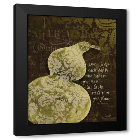 Gourd Damask Black Modern Wood Framed Art Print with Double Matting by Stimson, Diane