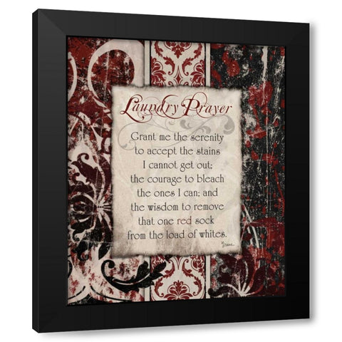 Laundry Prayer Distress Black Modern Wood Framed Art Print by Stimson, Diane