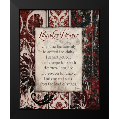 Laundry Prayer Distress Black Modern Wood Framed Art Print by Stimson, Diane