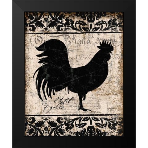 Black Rooster 1 Black Modern Wood Framed Art Print by Stimson, Diane