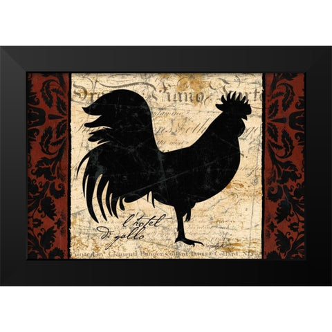 Black Rooster 1 Black Modern Wood Framed Art Print by Stimson, Diane