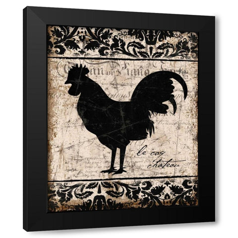 Black Rooster 2 Black Modern Wood Framed Art Print by Stimson, Diane
