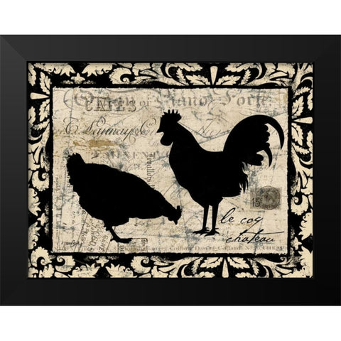 Le Coq Chateau Black Modern Wood Framed Art Print by Stimson, Diane