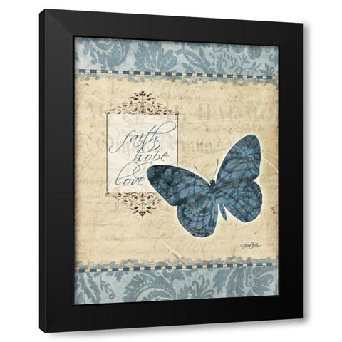 Bfly Damask 2 Black Modern Wood Framed Art Print by Stimson, Diane