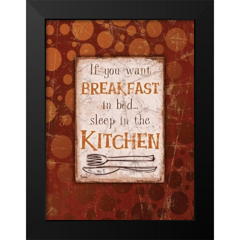 Breakfast Kitchen Red Black Modern Wood Framed Art Print by Stimson, Diane