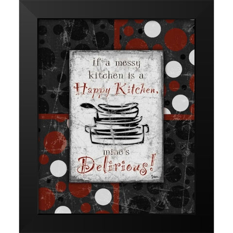 Kitchen Delirious Grey Black Modern Wood Framed Art Print by Stimson, Diane