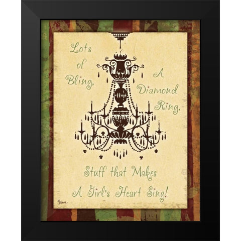 Spice Chandelier 1 Black Modern Wood Framed Art Print by Stimson, Diane