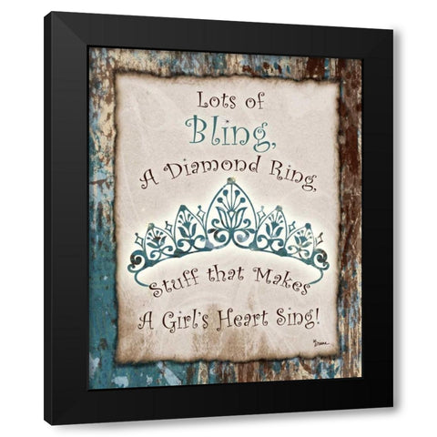Tiara Bling 1 Black Modern Wood Framed Art Print by Stimson, Diane