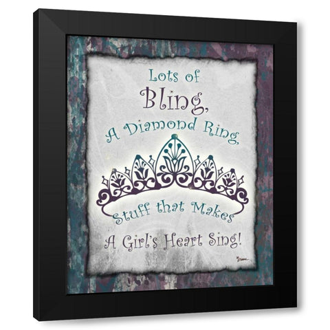 Tiara Bling 1 Black Modern Wood Framed Art Print with Double Matting by Stimson, Diane