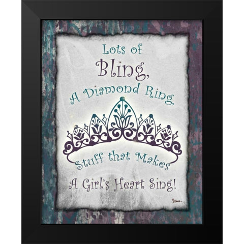 Tiara Bling 1 Black Modern Wood Framed Art Print by Stimson, Diane