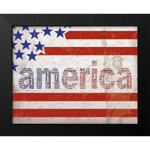 Stonewashed America Black Modern Wood Framed Art Print by Stimson, Diane