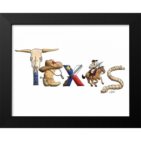 Texas Black Modern Wood Framed Art Print by Stimson, Diane