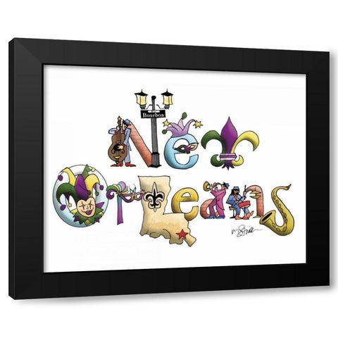 New Orleans Black Modern Wood Framed Art Print by Stimson, Diane