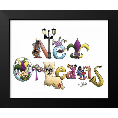 New Orleans Black Modern Wood Framed Art Print by Stimson, Diane