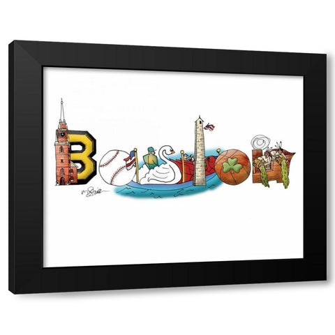 Boston Black Modern Wood Framed Art Print by Stimson, Diane