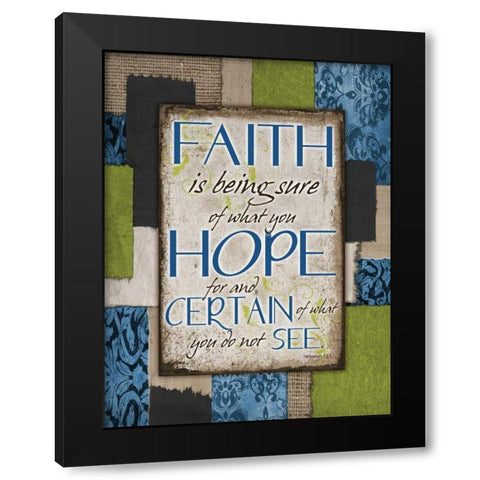 Patch Work Faith Black Modern Wood Framed Art Print by Stimson, Diane