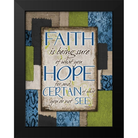 Patch Work Faith Black Modern Wood Framed Art Print by Stimson, Diane
